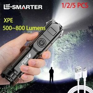 4 Lighting Mode Strong LED Flashlight Telescopic Zoom Tactical Torch Spotlight